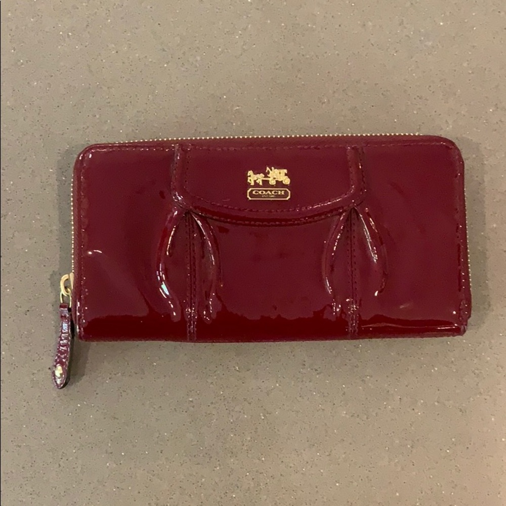 Coach Red Patent Leather Wallet